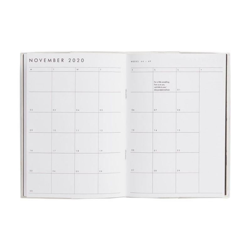 kikki.K 2020 B6 Monthly Diary Essentials Jet Black