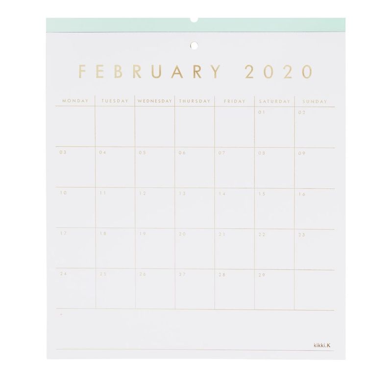 kikki.K 2020 Calendar Pad Essentials Multi-Color