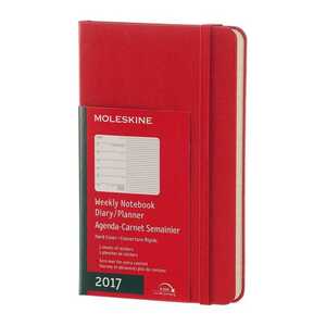 12 Months Weekly Note Book 2017 Red Hard Pocket