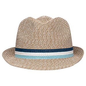 Snapperrock Sea Stripe Kids Fedora Hat - Natural