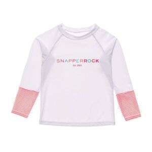 Snapperrock Sustainable White Coral Cuff Long-Sleeved Kids Rash Top - White