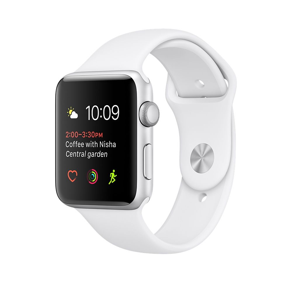 Apple Watch Series 2 42mm Silver Aluminium Case with White Sport Band