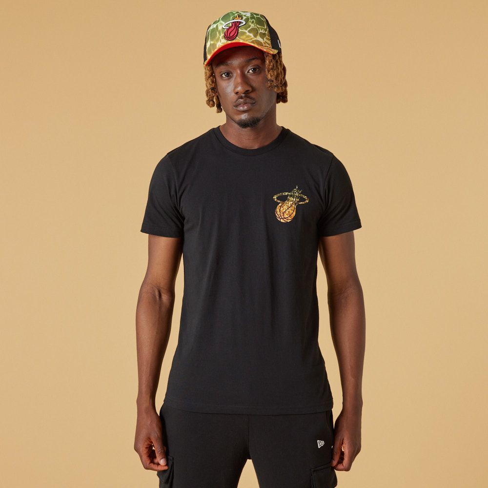 New Era NBA Miami Heat Back Body Print Men's T-Shirt - Black