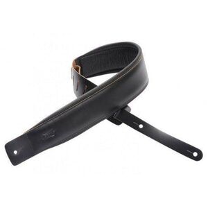 Levys DM1PDBLK Leather Guitar Strap with Foam Padding 3-Inch