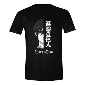 PC Merch Attack On Titan - Half Mikasa Men's T-Shirt Black