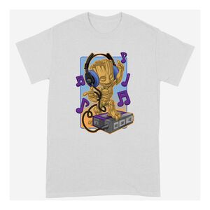 PC Merch Marvel Guardians Of The Galaxy - Groot Feel The Music Men's T-Shirt White