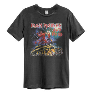 Amplified Iron Maiden Run To The Hills Vintage Unisex T-Shirt Charcoal