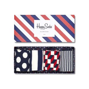 Happy Socks Stripe Gift Box Unisex Adult Crew Socks - (Pack of 4)