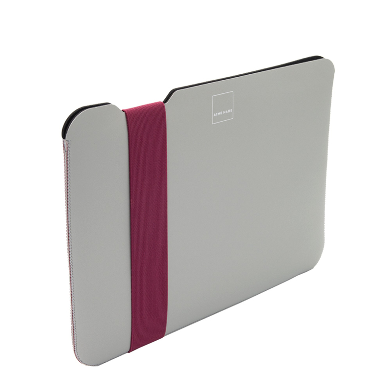 Acme Skinny Sleeve Small Stretchshell Neoprene Grey/Fuchsia Fits Laptop/Tablet 13-Inch