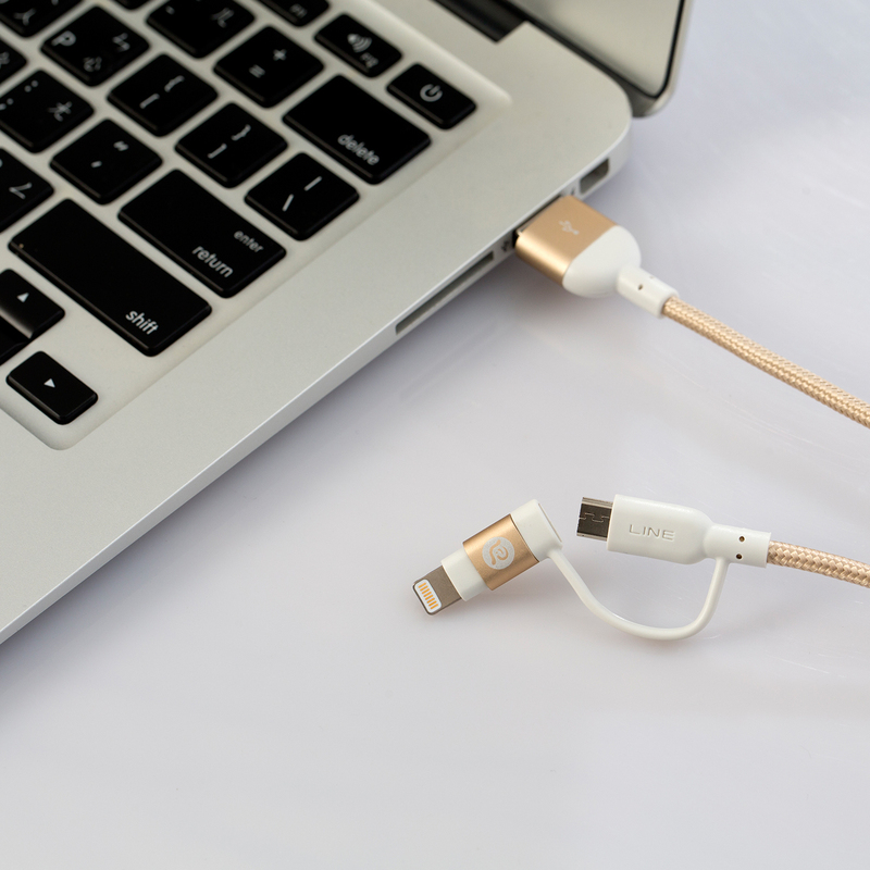 Adam Elements Gold MFI Lightning & Micro USB Cable