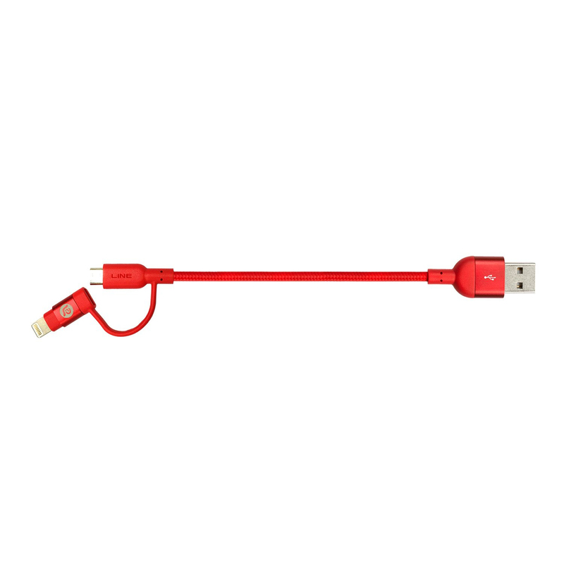 Adam Elements PeAk Duo II MFi Lightning & Micro-USB Cable Red 20cm