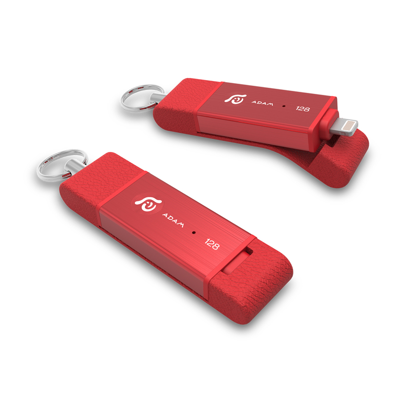 Adam Elements iKlips Duo 128GB Red Flash Drive iOS