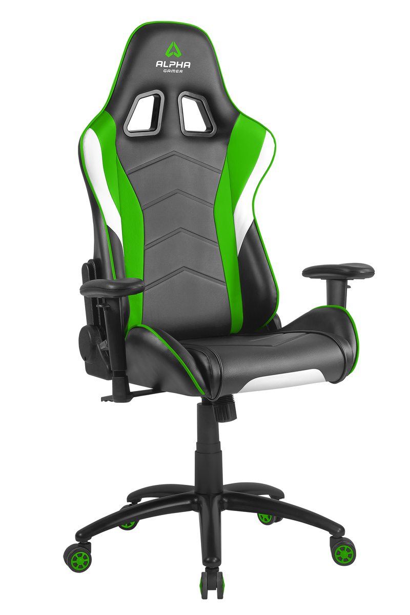 Alpha Gamer Delta Black/White/Green Gaming Chair