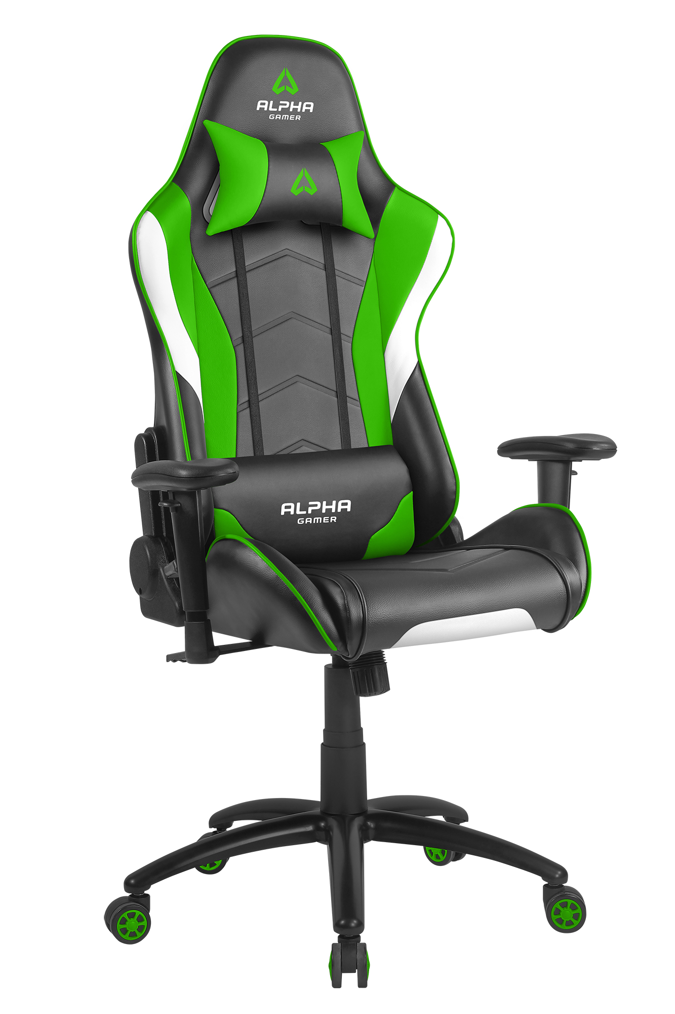 Alpha Gamer Delta Black/White/Green Gaming Chair
