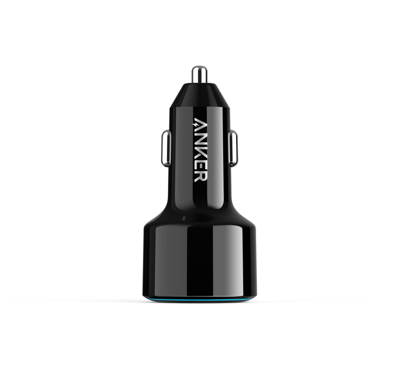 Anker PowerDrive II PD with 1 PD and 1 PiIQ Black USB-C Car Charger