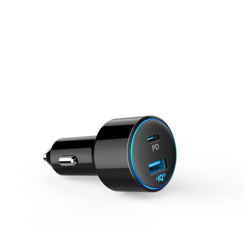 Anker PowerDrive II PD with 1 PD and 1 PiIQ Black USB-C Car Charger
