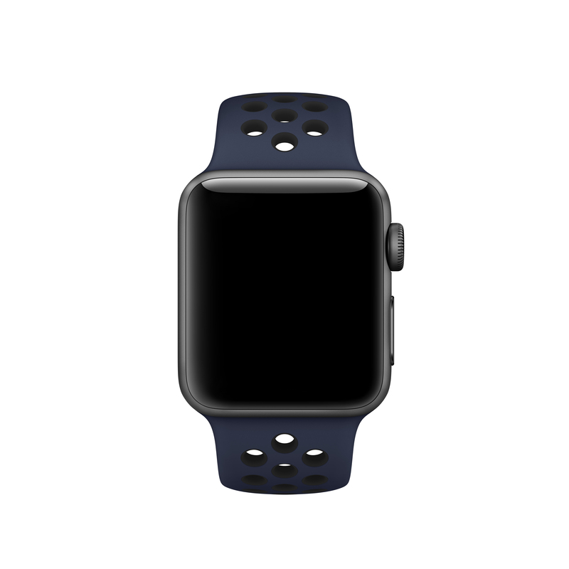Apple Obsidian/Black Sport Band S/M & M/L For Apple Watch Nike+ 38mm (Compatible with Apple Watch 38/40/41mm)