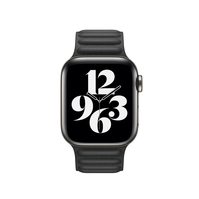 Apple 40mm Black Leather Link Large (Compatible with Apple Watch 38/40/41mm)