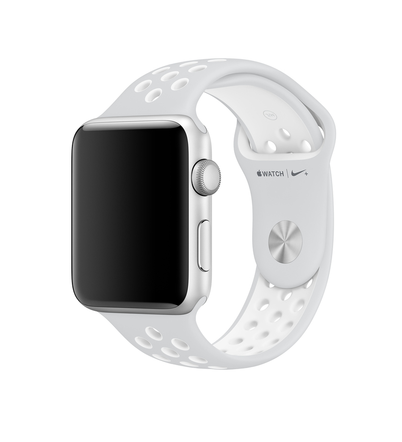 Apple Watch Nike+ Pure Platinum/White Sport Band 42mm (S/M) - (M/L) (Compatible with Apple Watch 42/44/45mm)