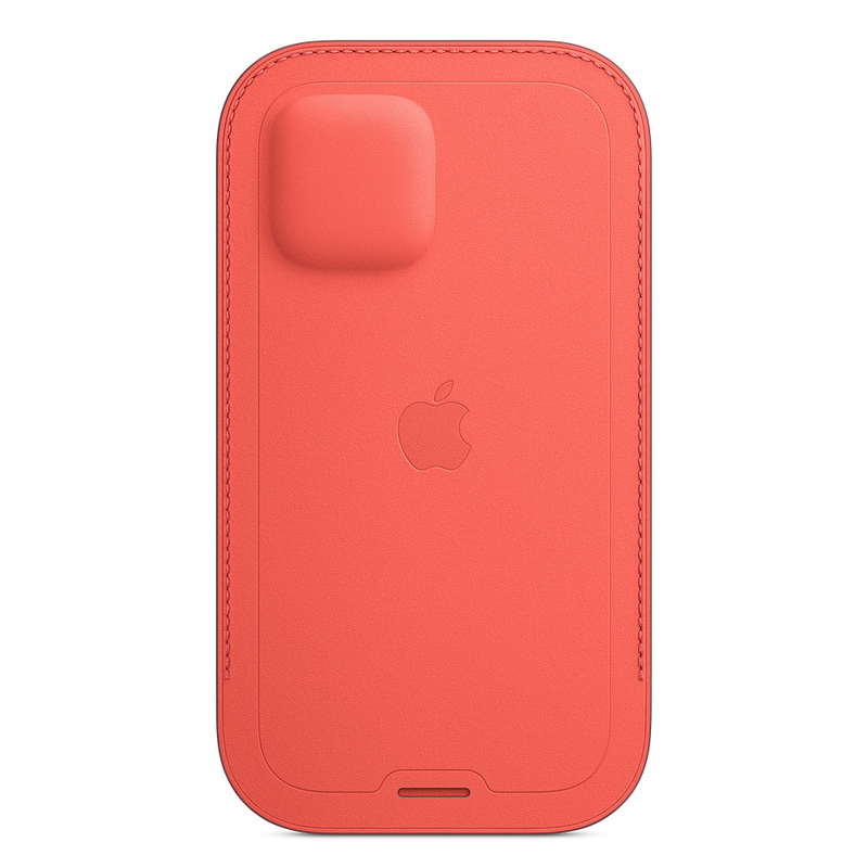 Apple Leather Sleeve with Magsafe Pink Citrus for iPhone 12 Pro/12