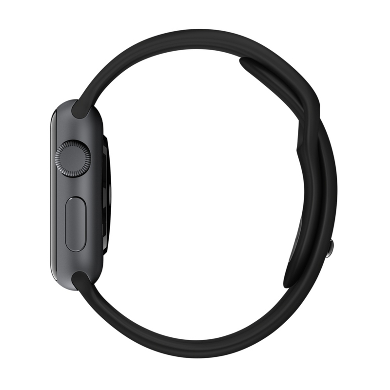 Apple Watch Black Sport Band 38mm With Space Grey Stainless Steel Pin (Compatible with Apple Watch 38/40/41mm)