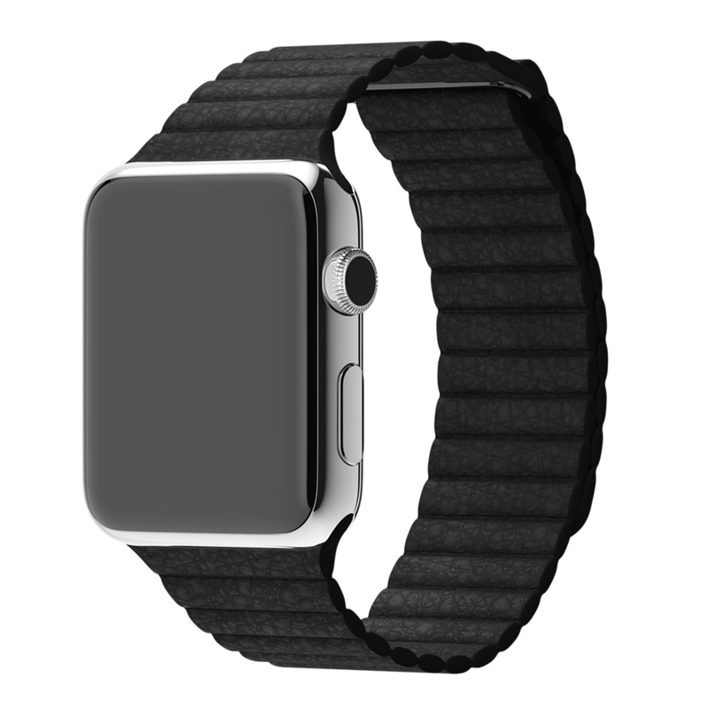 Apple Watch Black Leather Loop 42mm Large (Compatible with Apple Watch 42/44/45mm)