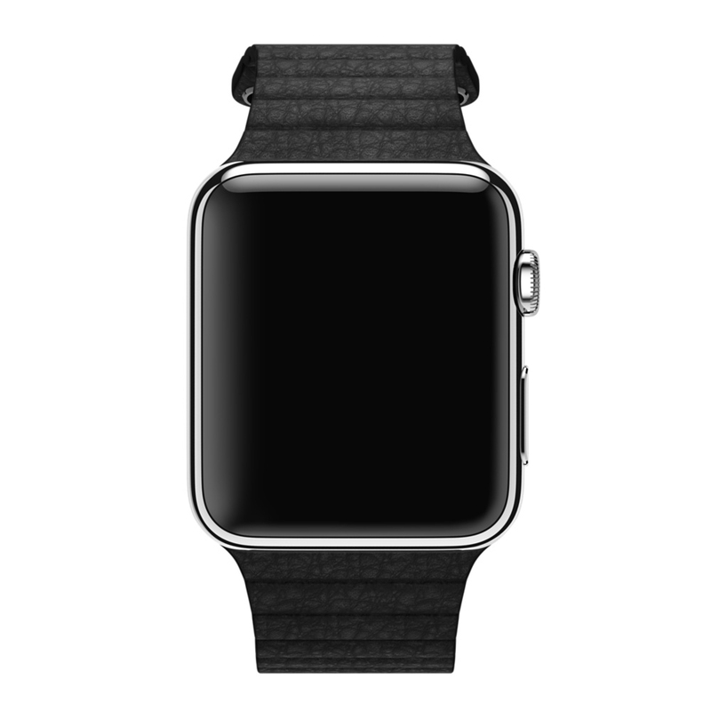 Apple Watch Black Leather Loop 42mm Large (Compatible with Apple Watch 42/44/45mm)
