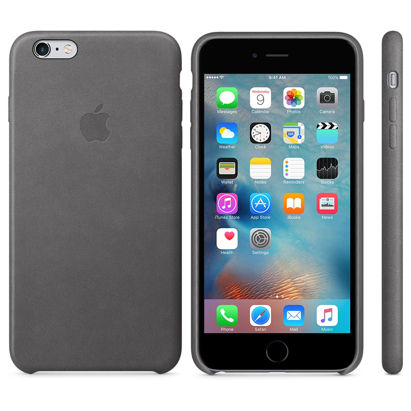 Apple Leather Case Storm Grey iPhone 6/6S Plus