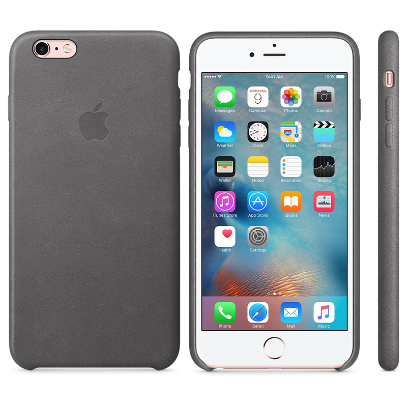 Apple Leather Case Storm Grey iPhone 6/6S Plus