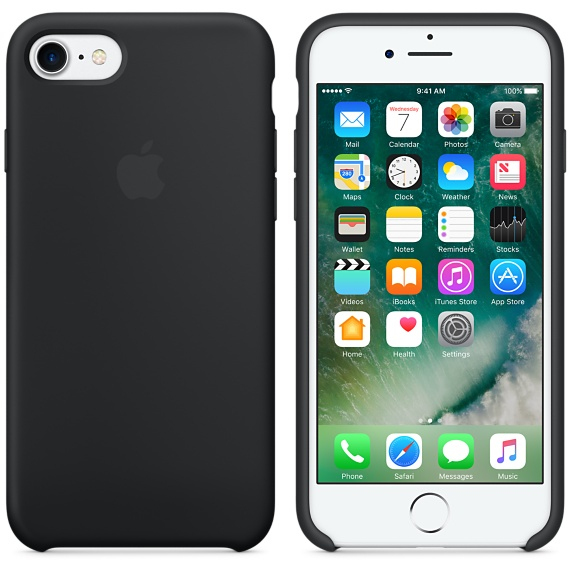 Apple Silicone Case Black iPhone 8/7