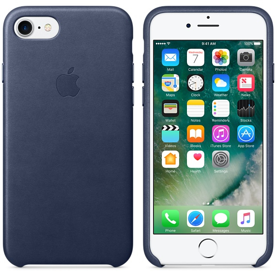 Apple Leather Case Midnight Blue iPhone 8/7