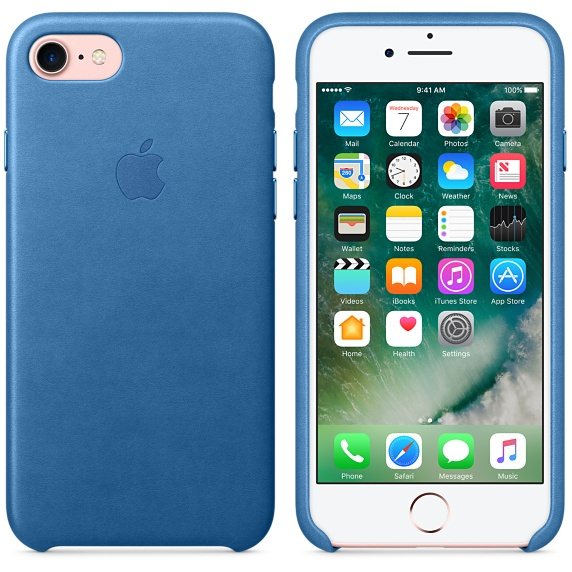 Apple Leather Case Sea Blue iPhone 7