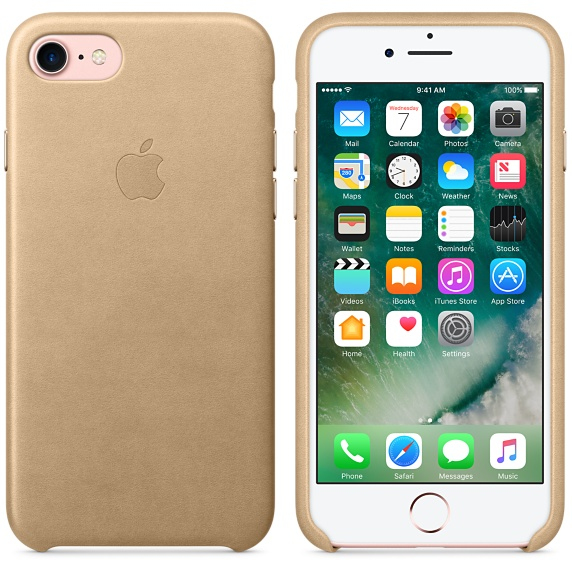 Apple Leather Case Tan iPhone 7