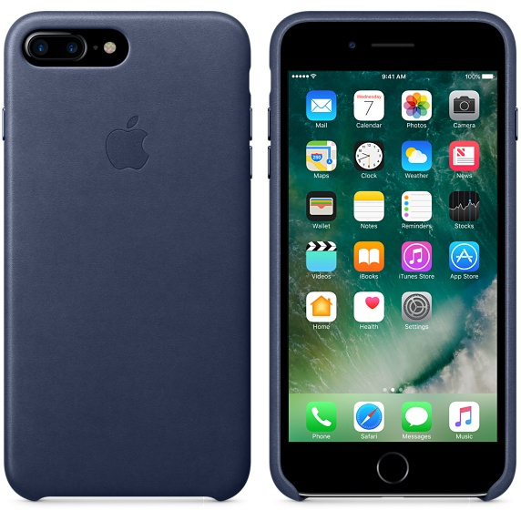 Apple Leather Case Midnight Blue iPhone 8/7 Plus