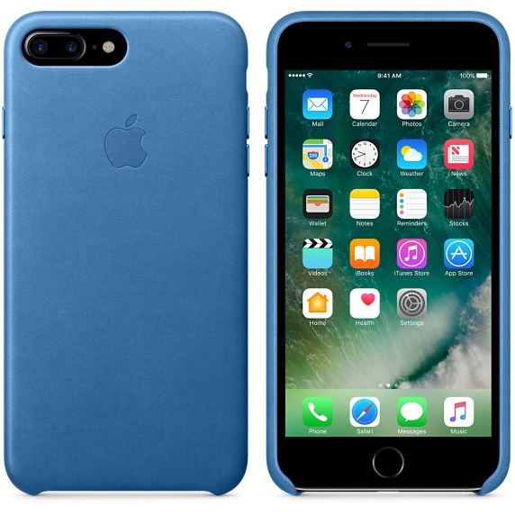 Apple Leather Case Sea Blue iPhone 7 Plus