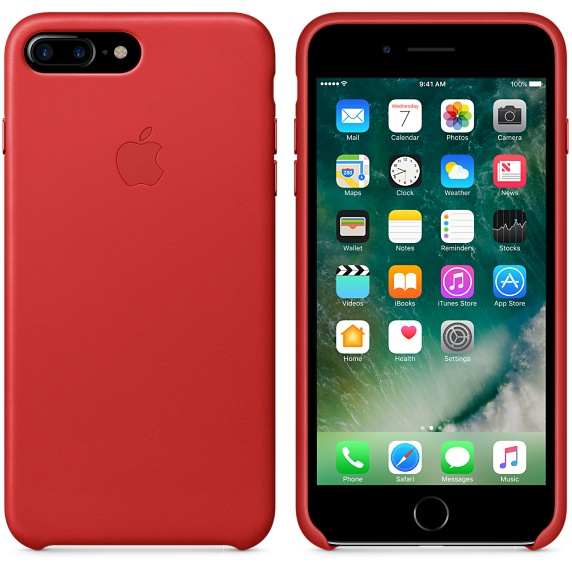 Apple Leather Case Red iPhone 8/7 Plus