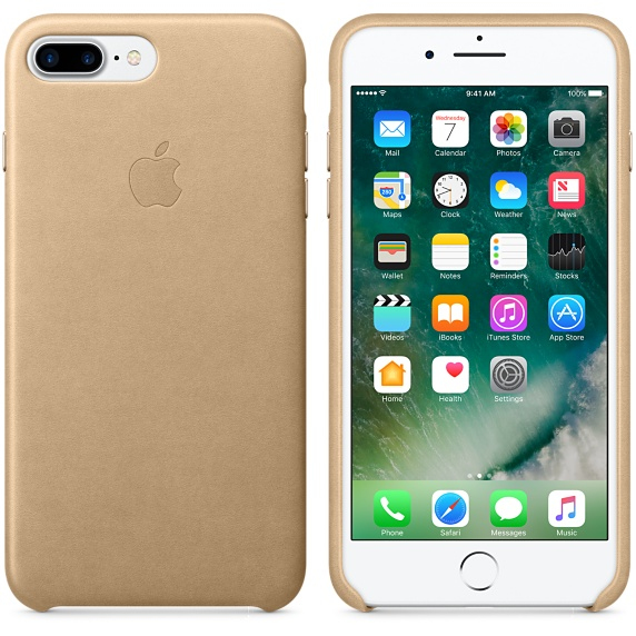 Apple Leather Case Tan iPhone 7 Plus