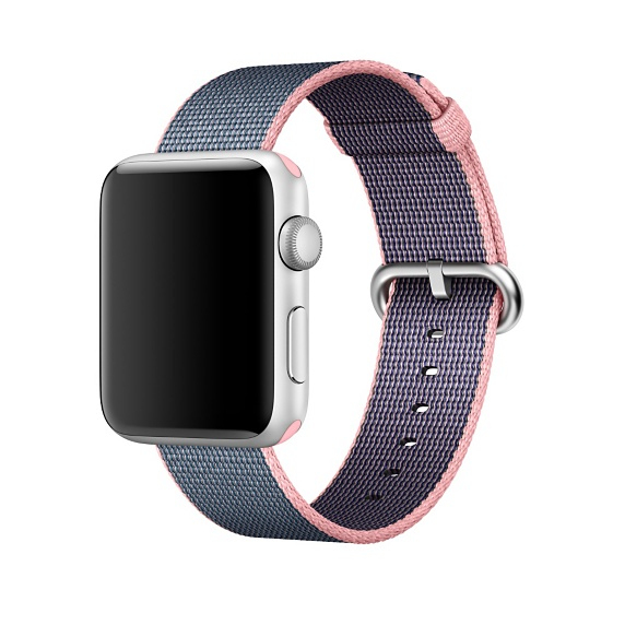 Apple Watch Woven Nylon Light Pink/Midnight Blue 42mm (Compatible with Apple Watch 42/44/45mm)