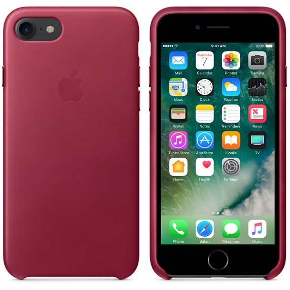 Apple Leather Case Berry For iPhone 8/7