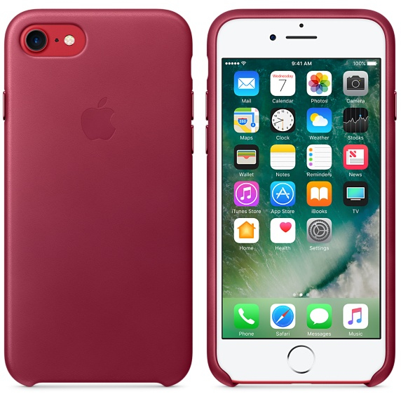 Apple Leather Case Berry For iPhone 8/7