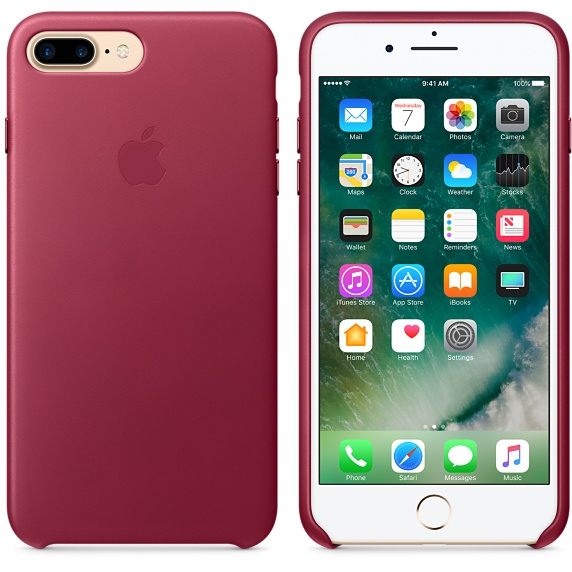Apple Leather Case Berry For iPhone 7 Plus