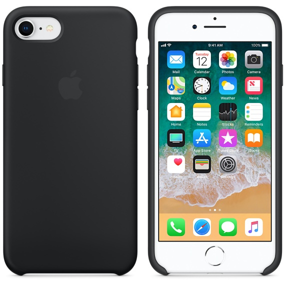 Apple Silicone Case Black for iPhone 8/7
