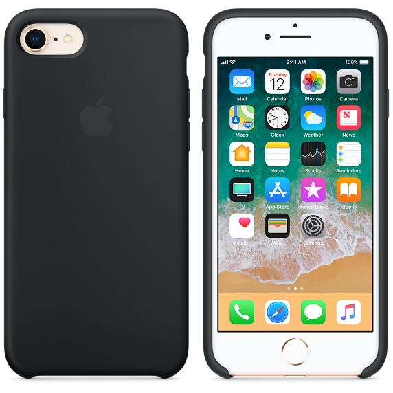 Apple Silicone Case Black for iPhone 8/7