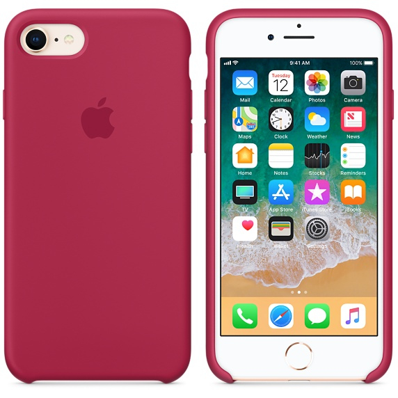 Apple Silicone Case Rose Red for iPhone 8/7