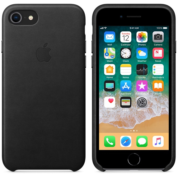 Apple Leather Case Black for iPhone 8/7