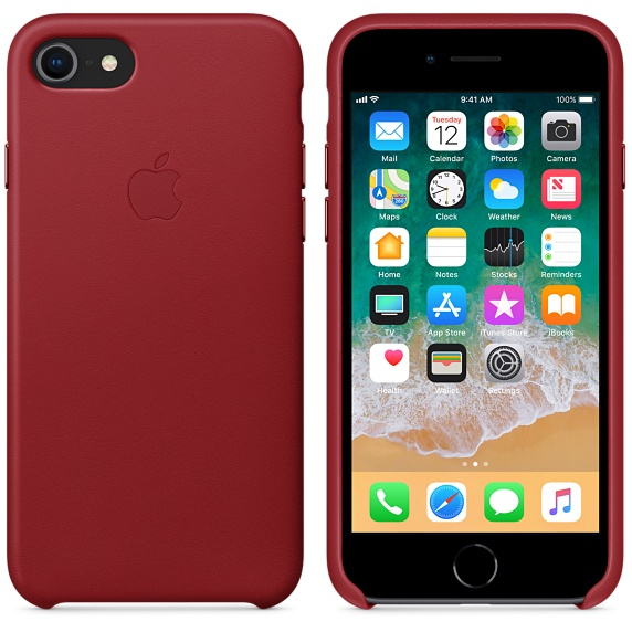 Apple Leather Case Red for iPhone 8/7