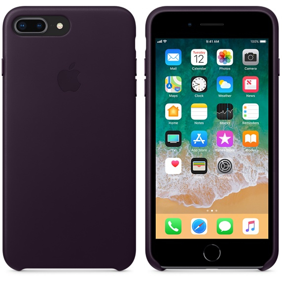 Apple Leather Case Dark Aubergine for iPhone 8 Plus/7 Plus