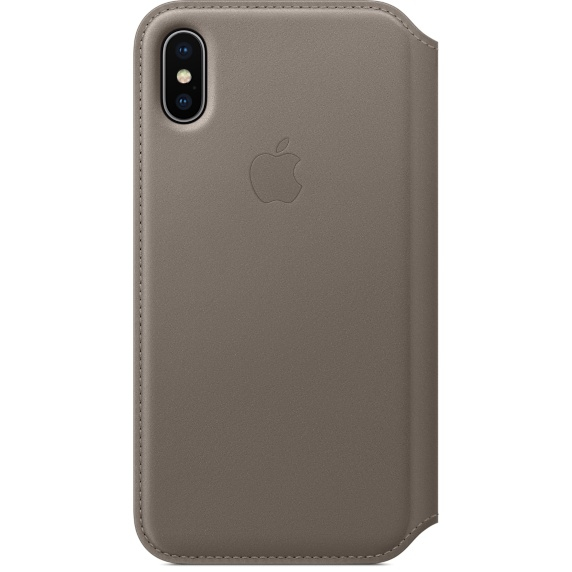Apple Leather Folio Case Taupe for iPhone X