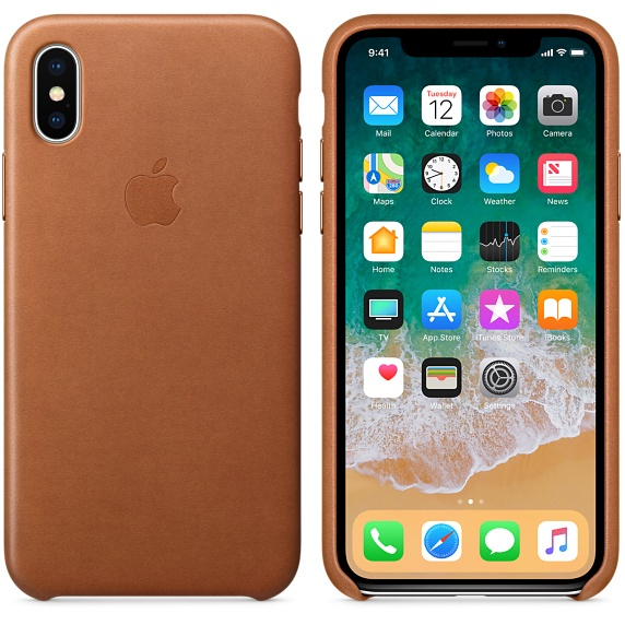 Apple Leather Case Saddle Brown for iPhone X