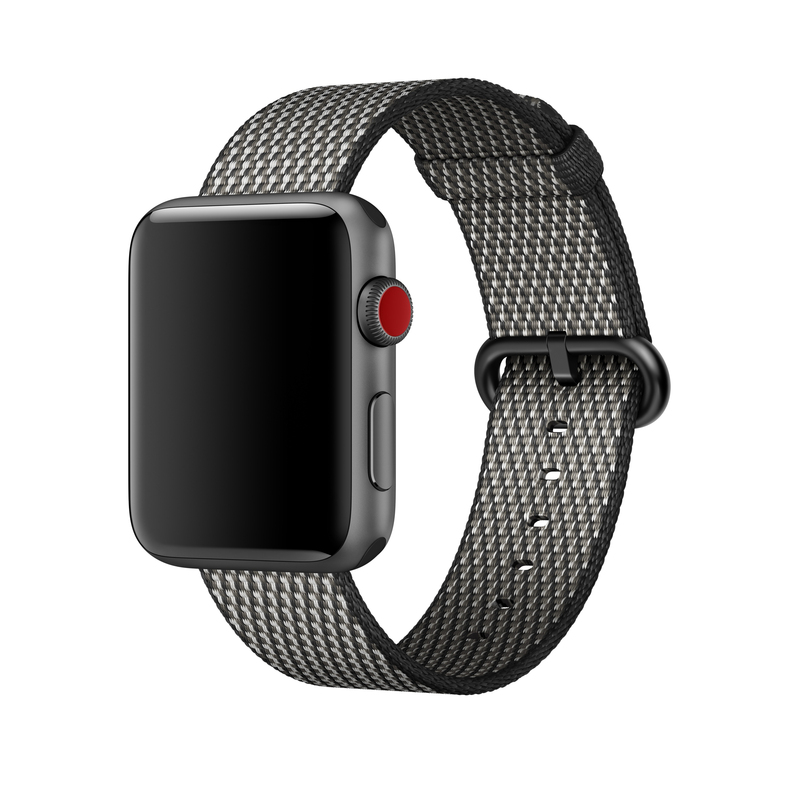 Apple Black Check Woven Nylon for Apple Watch 42mm (Compatible with Apple Watch 42/44/45mm)